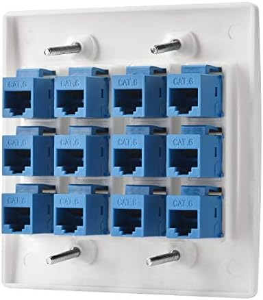 Стенни панела Cat 6 - Конектор Ethernet Cat 6 Keystone за свързване към стенните панели в бял цвят (1 порт
