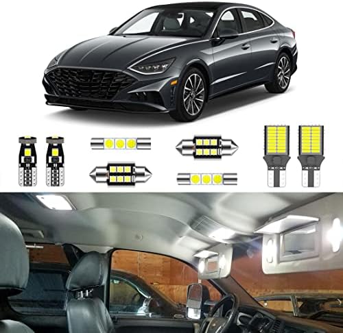 LIGHSTA 10ШТ Супер Ярък Бял Комплект Вътрешно Led осветление за Hyundai Sonata 2011 2012 2013 2014 2015