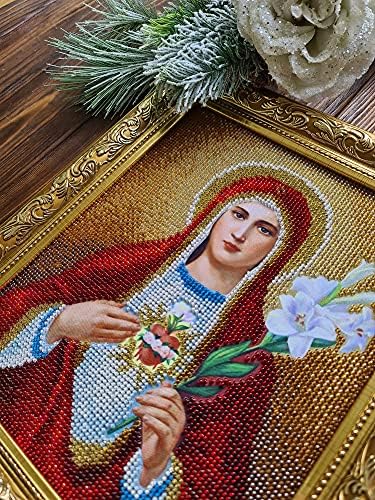 Непорочното Сърце на Мария Комплект за бродиране с мъниста Религия е Католическата Икона си САМ Комплекти за
