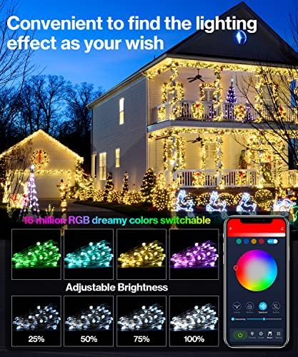 32,8 подножието на Приказни Светлини, Led осветителни Тела за спалнята с управление чрез приложение, RGB, Bluetooth, Синхронизация