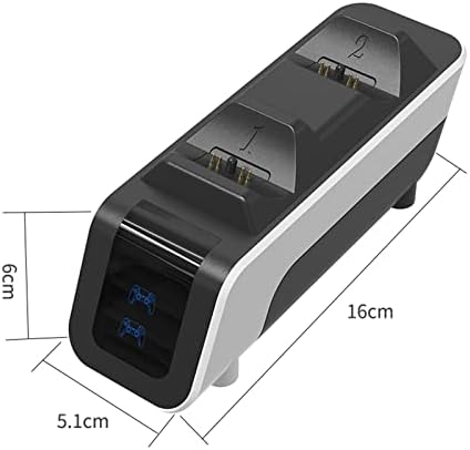Зарядно устройство за контролер HelloCreate Двойно зарядно устройство за Контролери PS5 Двойна Док-станция За Бързо зареждане