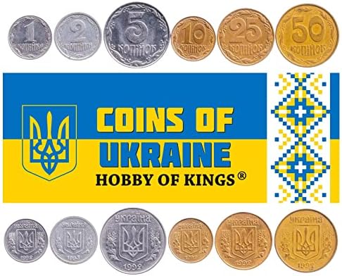 7 Монети от Украйна | Колекция украински монети 10 25 50 цента 1 2 5 10 usd | В обращение 2013-2022 | Владимир