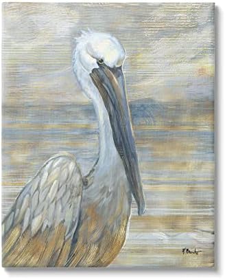 Ступелл За Крайбрежен Пеликан Птица Абстрактен Портрет На Платното За Стенно Изкуство, Дизайн Пол Брента