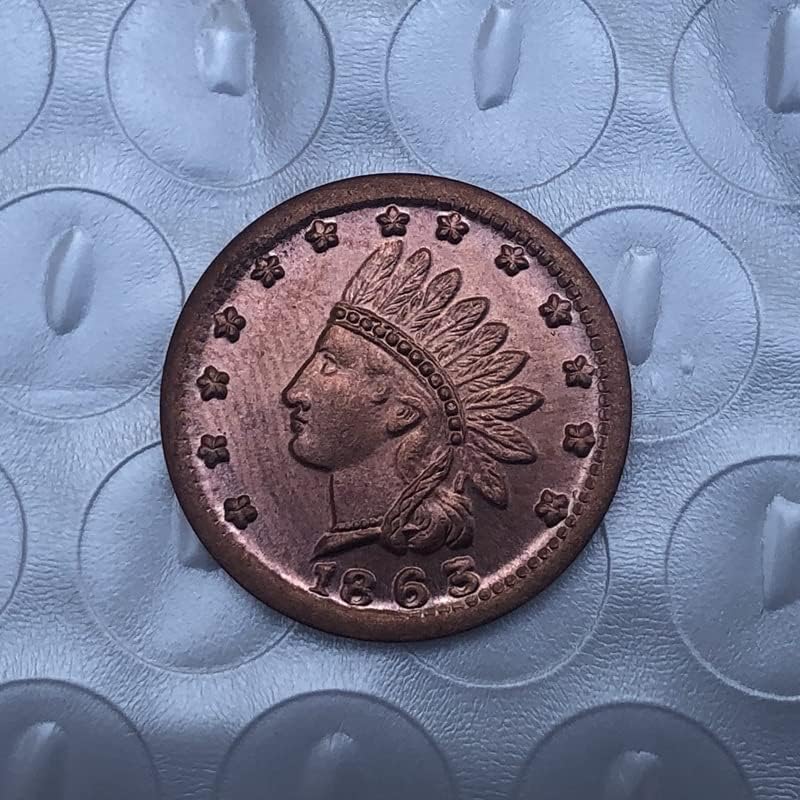 1863 Монета САЩ Производството на Мед Антични Монети, Чуждестранна Възпоменателна Монета Занаят 4