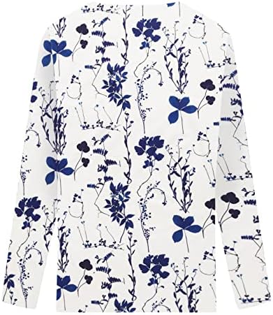 Дамски Модни Тениска С Флорални принтом, V-образно деколте, Възли на една Кука Дантелени Блузи, Ежедневни Блузи