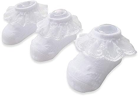 Juebm/Чорапи с рюшами за новородени момичета, чорапи, рокли за деца, опаковки от 3/5/6 Детски Дантелен чорапи на щиколотках