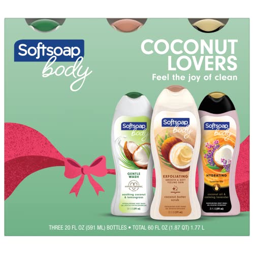 Подаръчен Комплект за измиване на тялото Softsoap Holiday, Coconut Влюбените, 3 Опаковки