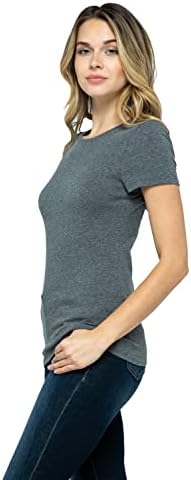 Дамски Основни Обикновена Тениска Active от Мек памук, с кръгло деколте и V-образно деколте, плътно Прилепнали