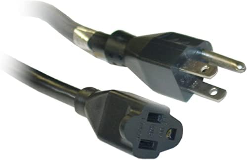 Удлинительный захранващ кабел ACL 10 Метра от NEMA 5-15 P до NEMA 5-15 R, SJT, 14 AWG, 3 Проводник, 15 Ампера, Черен,