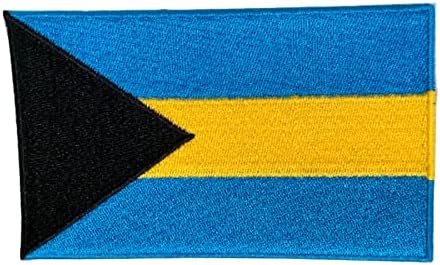 Общ Багамский флаг с бродирани нашивкой Багамская Национална емблема, направени от желязо (5x3)
