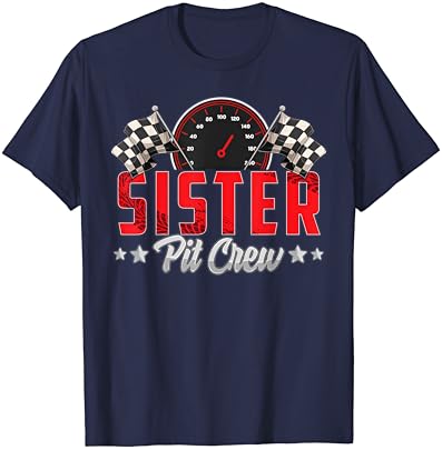 Тениска с Расата си Кола за рождения Ден на Пистата на Семейството на Сестра Pit Crew