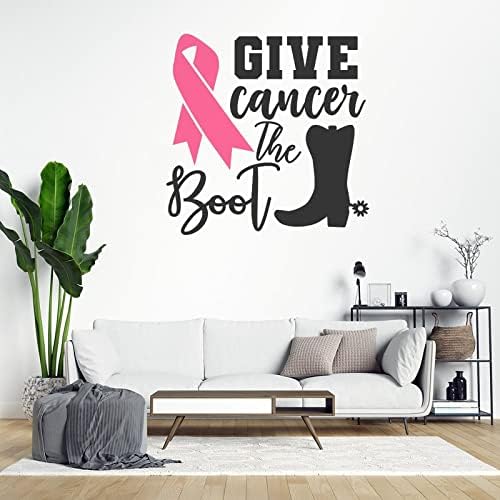 Дайте Рак Удар Vinyl Стикер на Стената Розовата Лента Стикери за стена Борба с рака на Осведомеността Стикер Войн