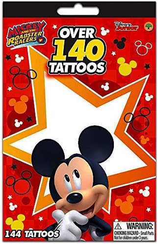 Брошури Disney Junior с Мики Маус и състезатели на родстерах Повече от 140 временни татуировки - Лесно се нанасят