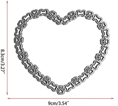 Метални Печати с изображение на Кучешки Лапи във формата на сърце, на Щанци за Изрязване на Картички, Печати за Подпечатване