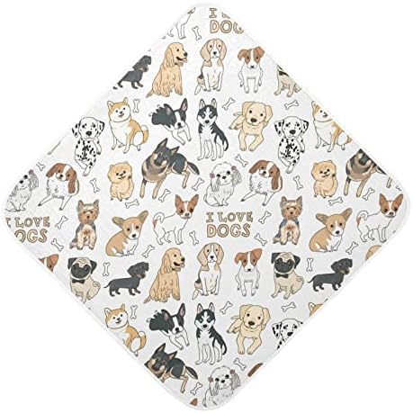 Бебешки Кърпи с капак с шарени кучета Кигай, от чист памук, Меки, Ултра Абсорбиращи за Бебета, Незаменими за Новородено