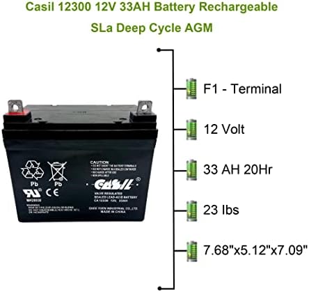 Преносимото батерия Casil 12V 33Ah, Съвместим с Golden Technology Companion Скутер Bug Regent Шофьор GRV Iron Дистанционно
