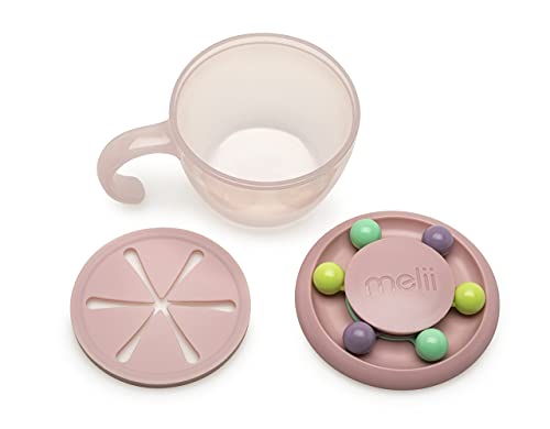 Контейнер за закуски melii Abacus с капак, за малки деца и бебета (розов)