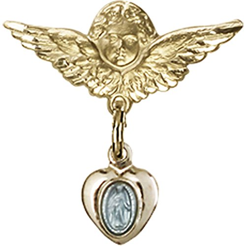 Иконата на бебе със Златна Плоча на Върха на Сребро, Синьо Прекрасен Амулет и Напълнена със Злато Икона на Ангел