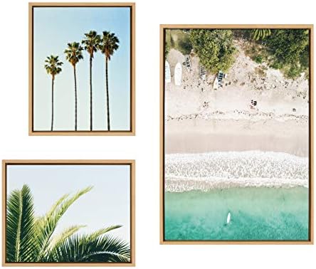 Колекция стенни изкуство Кейт и Laurel Силви Тропически плаж в рамката на Платното на Тай Prints и Ейми Питърсън, 3 Предмет