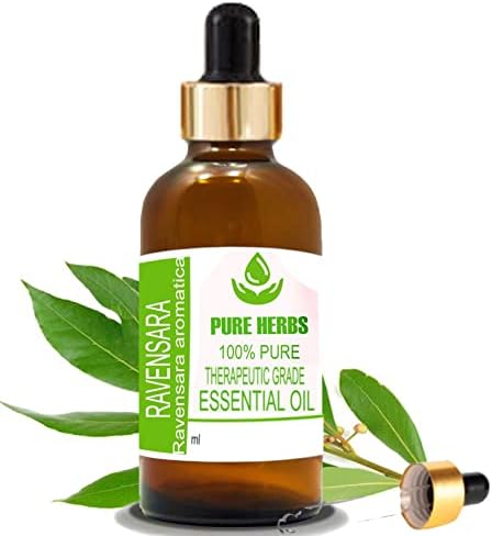 Етерично масло Pure Herbs Ravensara (Равенсара ароматика) Чист и Натурален Терапевтичен клас с Капкомер 30 мл