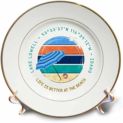 Подарък чинии за летни пътувания 3dRose American beaches - езерото Лоуел, щата Айдахо (cp-375505-1)