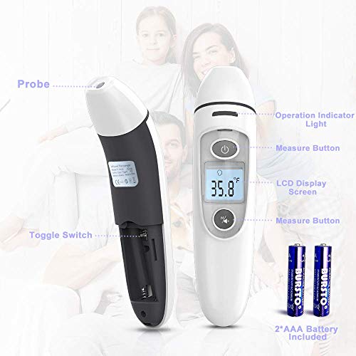 Инфрачервен Термометър за възрастни, Термометър за челото за температура, Бебета, Деца, Възрастни, За вътрешна
