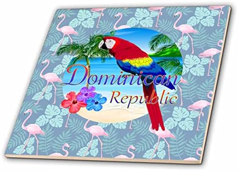 3дРоуз Доминиканска Република Карибски плаж папагал с шарките на фламинго. - Плочки (ct_353158_1)