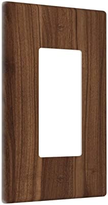 Дизайн кафява Дървена капачка на ключа на светлината С Един Коромыслом Стенни Плоча 1 Банда Стандартен Размер 4,5x2,76