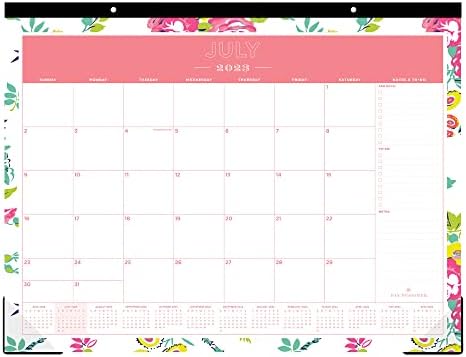 Дневен дизайнер за календар на Blue Sky на 2023-2024 учебна година, Месечната Настолен Бележник, 22 x 17, Скрепленный