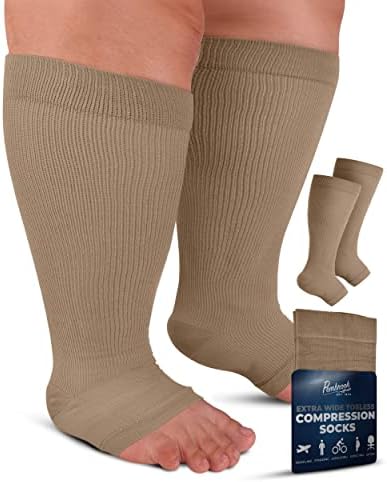 Компресия чорапи Pembrook Без пръсти, Широки до средата на прасците за жени и мъже, 20-30 мм hg.календар. | 6XL,