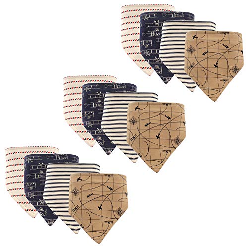 Лигавници-Кърпи от памук Hudson Baby Унисекс, Самолети, 12 броя В опаковка, Един Размер