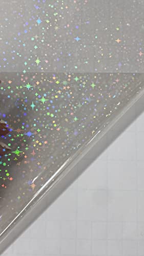 Самозалепващи Блестящи Звезди Прозрачни Холограма На Лигавицата Винил На Листове Ламинат Етикети (1)