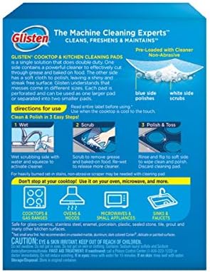 Glisten GC0608T За почистване готвене панел и кухня, 8 Големи / 16 Малки Подложки, Бял