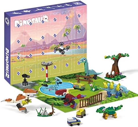 Lirmiery 2022 Адвент-Календар с Динозаври, 24 подарък и комплект играчки за създаване на празници, 24 Дни Обратно броене до