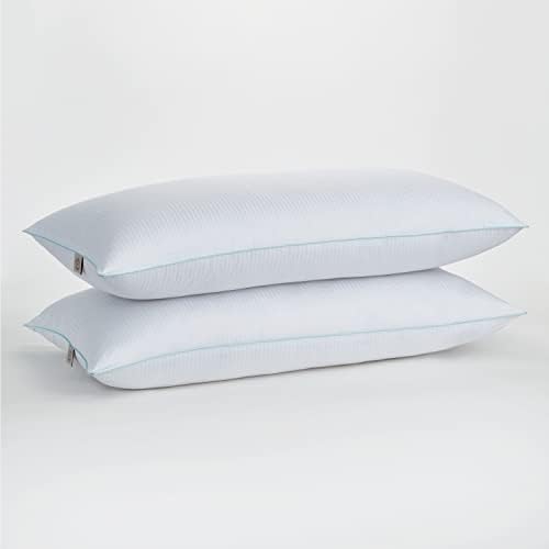 Алтернативен Комплект Възглавници за сън от Martha Stewart Dobby в ивица с пух - 2 опаковки |Хладен на пипане |