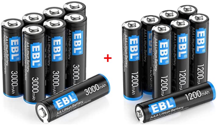 EBL 8 Пакети литиеви батерии тип АА от 1,5 и 8 Опаковки литиеви батерии тип ААА Високоефективна литиево-йонна