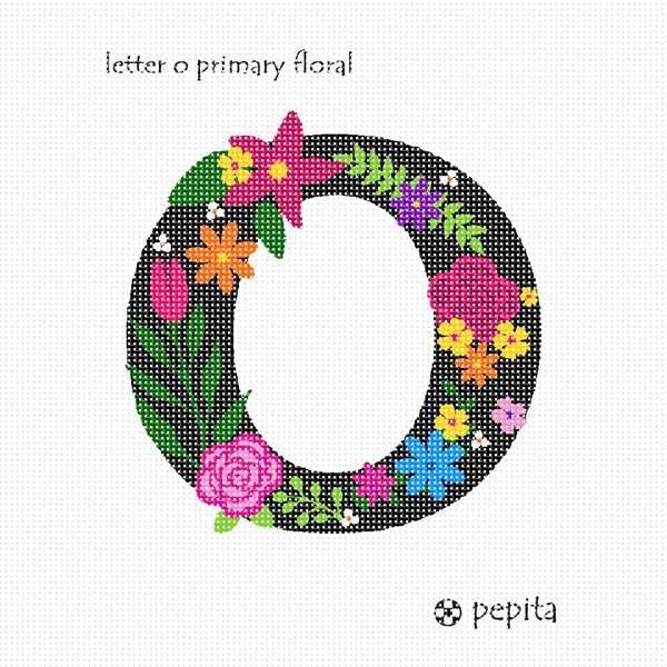 комплект за бродиране pepita: Буквата О с основен цветен модел, 7 x 7
