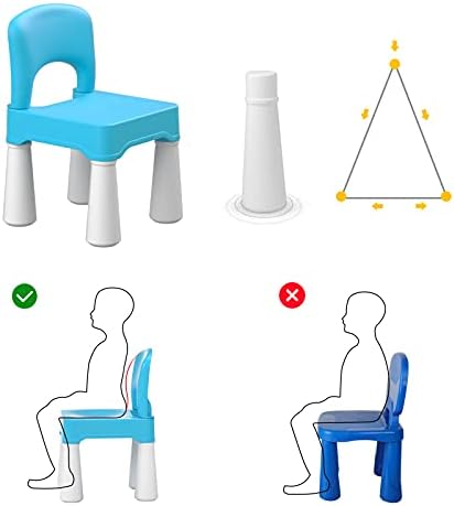 Пластмасов стол за деца burgkidz, Здрав и лек Детски стол, Височина на седалката 9,3 инча, за използване на закрито