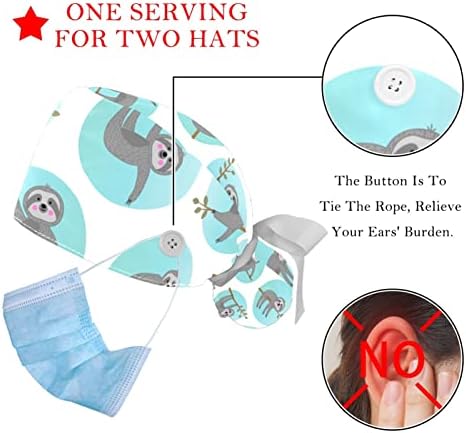 2 Опаковане на Работни шапки за еднократна употреба с Пуговицей, Модел Ленивца, Буйни Търкане-Шапки За Жени с Дълги Коси