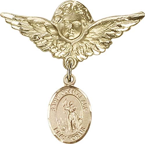 Детски икона Jewels Мания за талисман на Света жана д 'Арк и икона на Ангел с крила на булавке | Детски иконата със златен