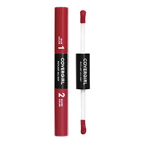 COVERGIRL Outlast Цвят и блясък за устни в по цял ден, Наситено червено, 0,2 грама (опаковка може да варира)