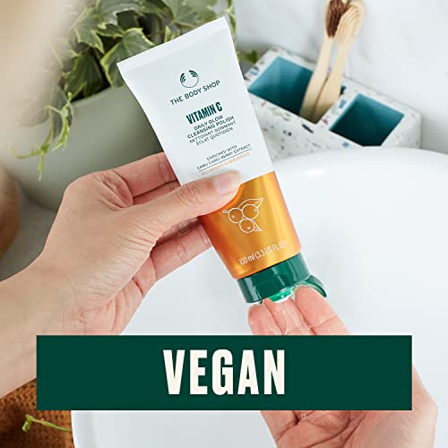 Почистващ крем на The Body Shop Vitamin C Daily Glow Cleansing Polish – За по-здравословен и чист сияние на лицето – Вегетариански