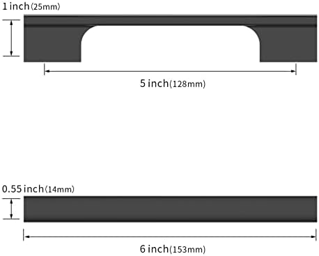 Asidrama 10 X 5 Инча (128 мм) Матово Черни Дръжки на Кухненски шкаф, Сцепление за кабинет, Аксесоари за Кухненски