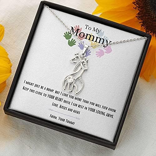 Персонализиран подарък - Колие с жирафа, Моята мама, Аз Те обичам, Ново Колие за майка, Подарък за Бебе, Подарък