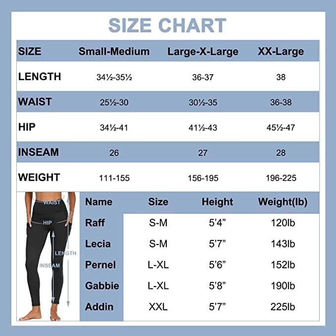 3 Опаковки Леггинсов с джобове за жени, Меки Спортни Панталони за йога с контрол на корема и висока талия (размер Reg &