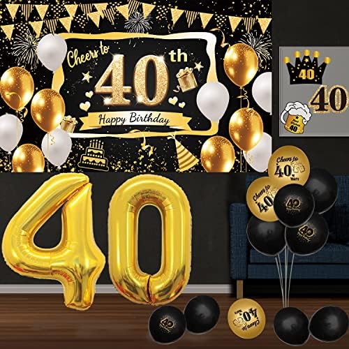 Украса на 40-тия рожден ден за мъже, 90 бр. от черното злато, накити в 40-то и невероятен рожден ден, включително Банер