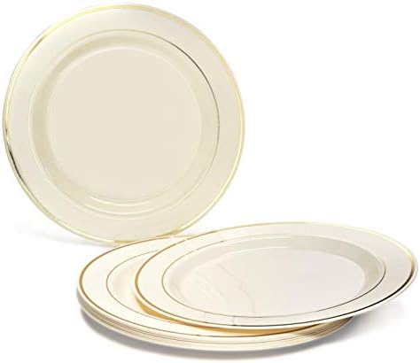 Опаковка OCCASIONS на 240 чинии (120 гости) Комплект за еднократна употреба пластмасови чинии премиум-клас за сватбени