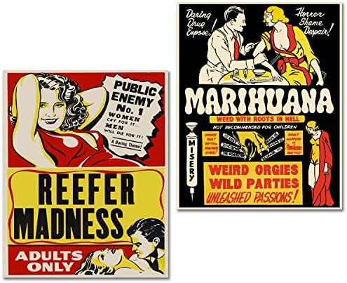 Големи подутини, които Печатат Промоционални плакати с марихуана и Канабис, Лудост, хладилник, Комплект от 2 (8