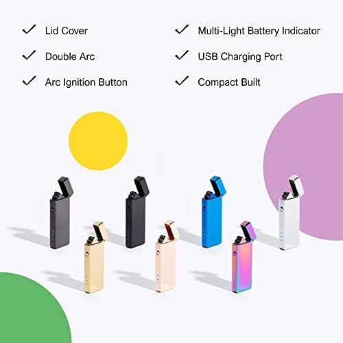 Имат запалка USB Lighter Company - Двухдуговая електрическа запалка за къмпинг, кухня и използване на открито - Акумулаторна