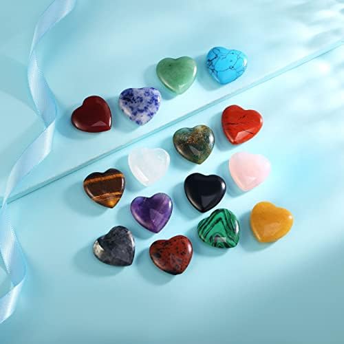 XIUQILAI 15шт Натурални Лечебни Кристали, Камъни Сърце Любов, Определени в насипно състояние Аметист Розов